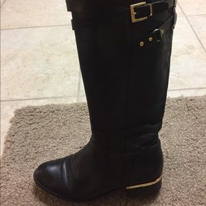 Leather high boots. Wide calf.